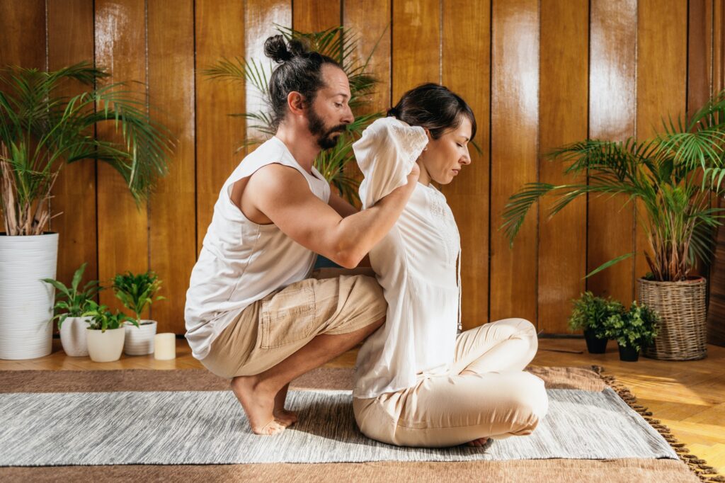 Thai Yoga Massage - Upper Body Stretch at Wellness Center